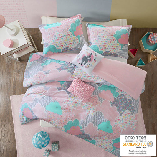 Cloud - Printed Comforter Set - Pink