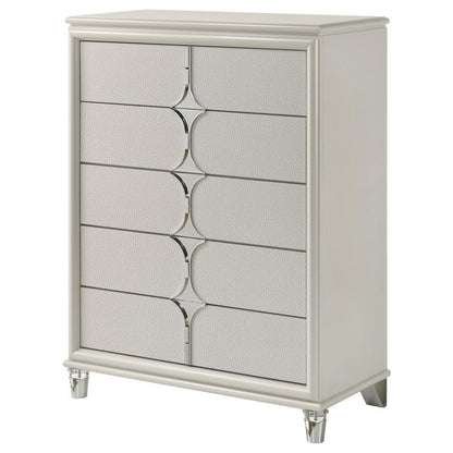 Olivia - 5-Drawer Bedroom Chest Of Drawers - Pearl White Coaster Fine Furniture