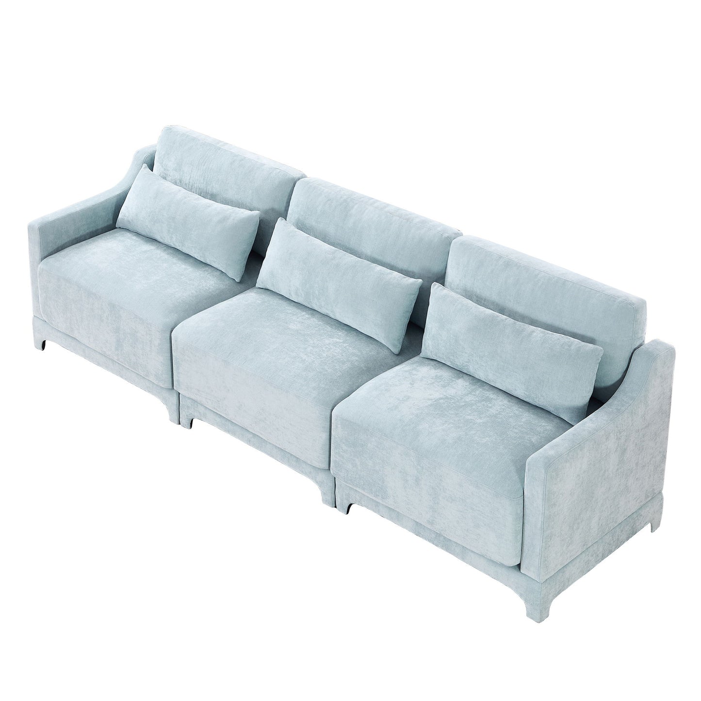 Elegant Sofa With Ergonomic Design And Lumbar Pillows Home Essentials