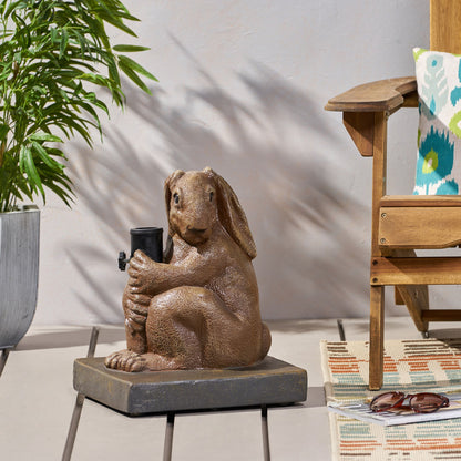 Hand Crafted Rabbit Umbrella Base With Playful Design - Light Brown Noble House
