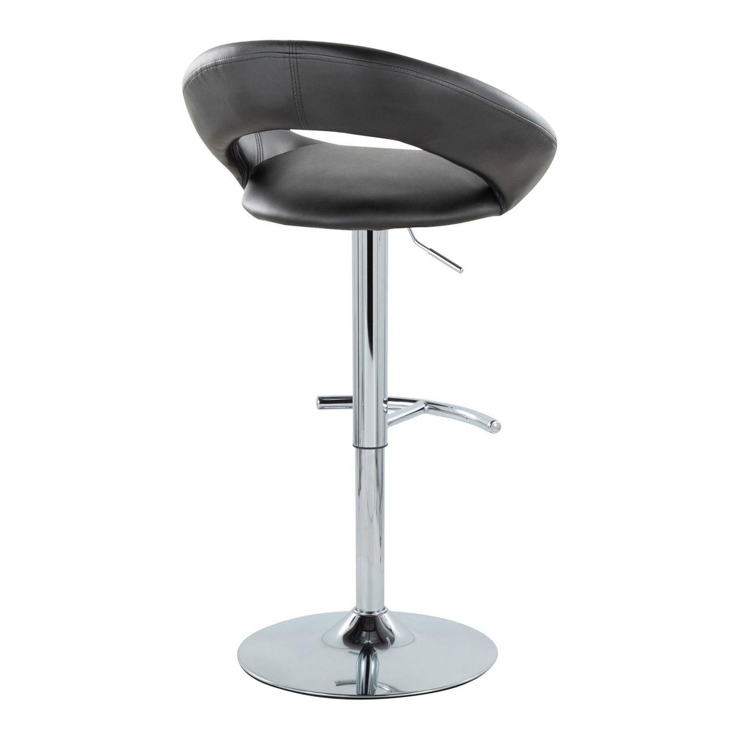 Posh - Contemporary Adjustable Barstool With Swivel With Rounded T Footrest (Set of 2) Lumi Source