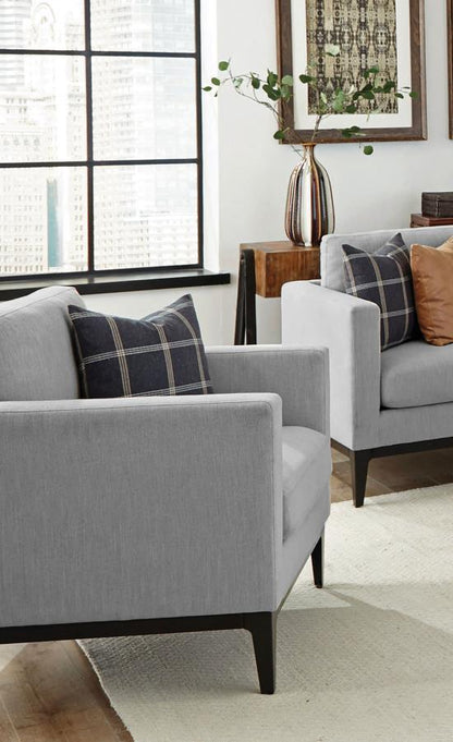 Apperson - Upholstered Track Arm Accent Chair - Light Gray CoasterElevations