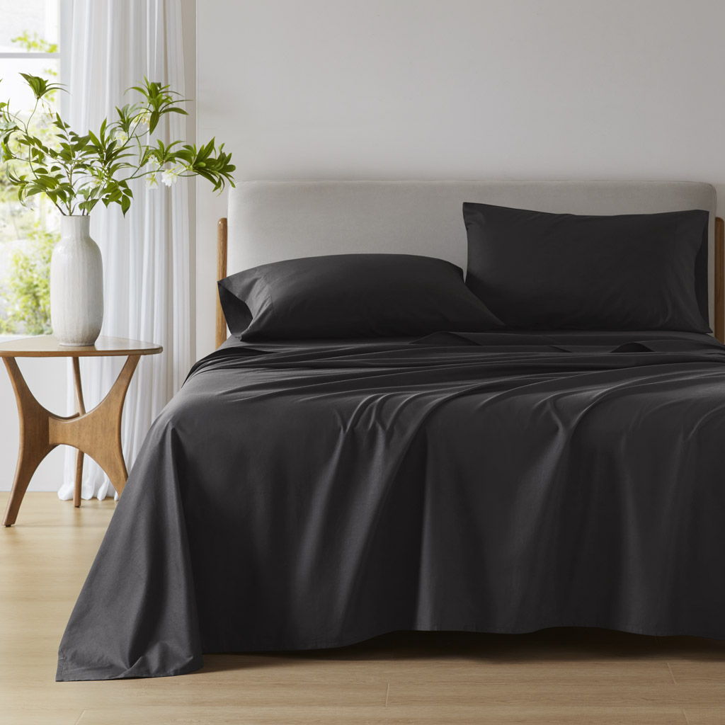 Cotton 144TC - King Solid Sheet Set - Black Super Listing