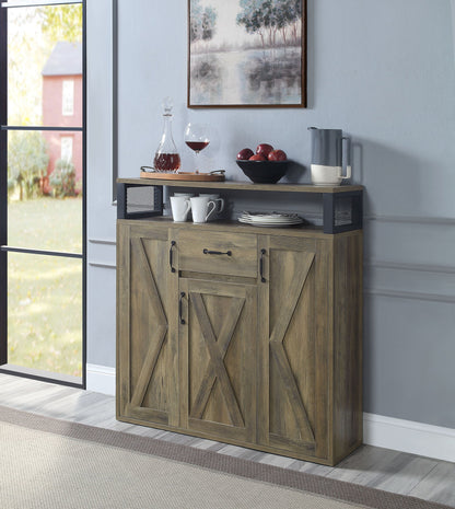 Abiram - Rustic Server - Oak Acme
