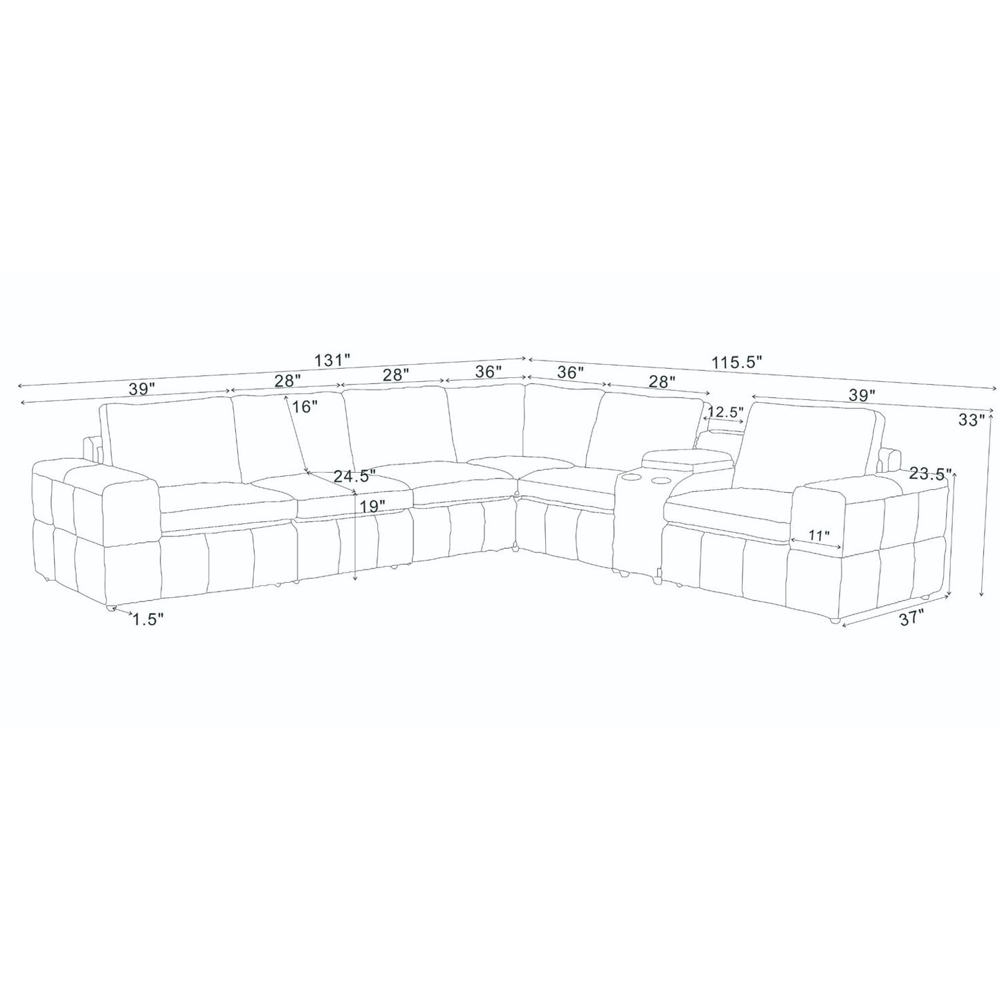 Large - Arm Upholstery Modular Sectional With Custom Configuration - Olive Green Home Essentials
