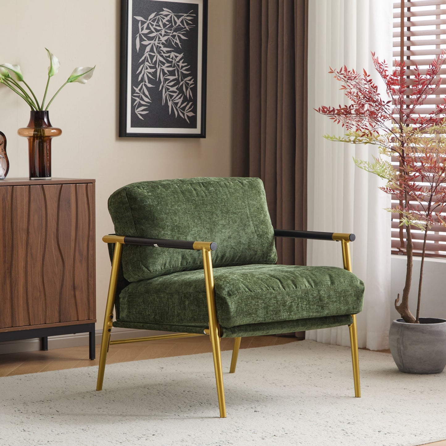 Modern Accent Chair With Cushions, Cozy Seating Noble House