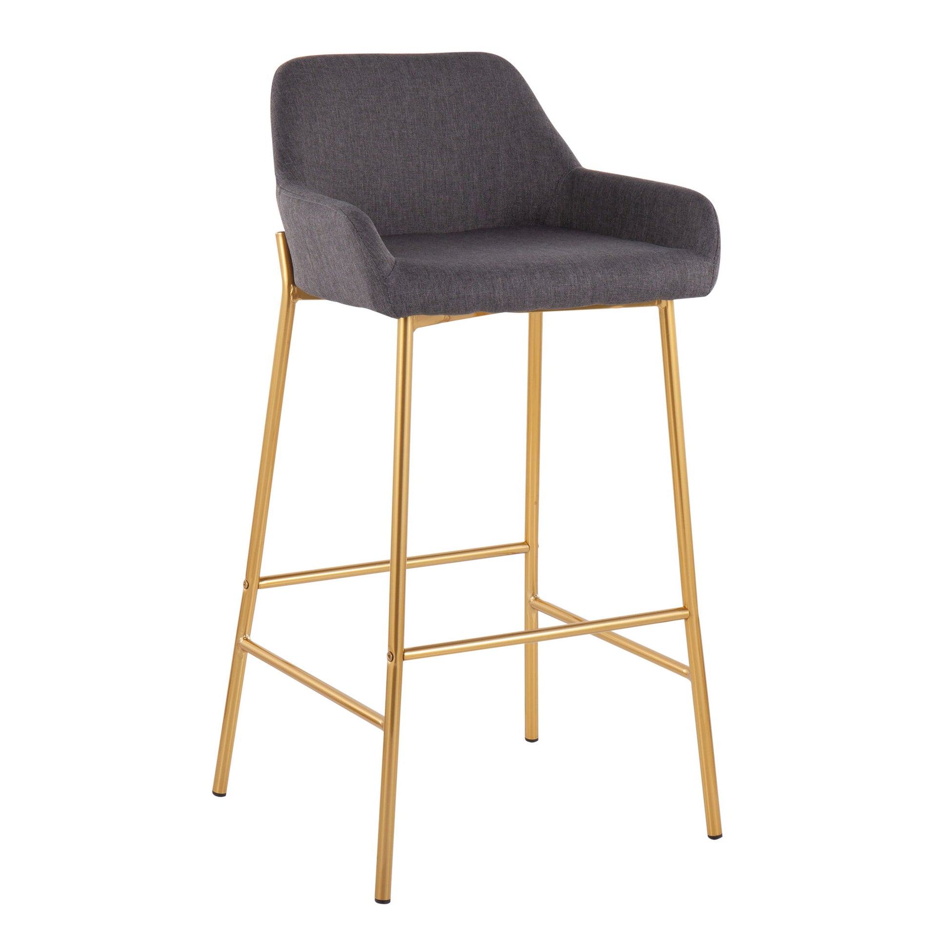 Daniella - Contemporary / Glam Fixed Height Bar Stool (Set of 2) Lumi Source