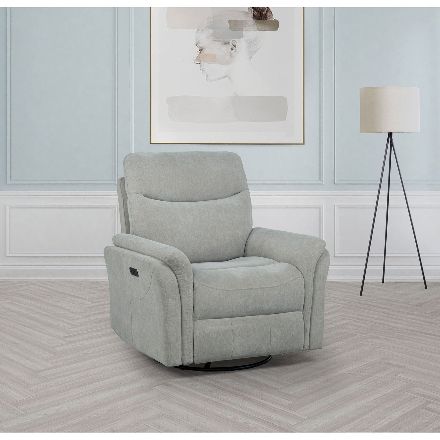 Beacon - Power Swivel Recliner With USB Charging And Adjustable Recline Furniture Max