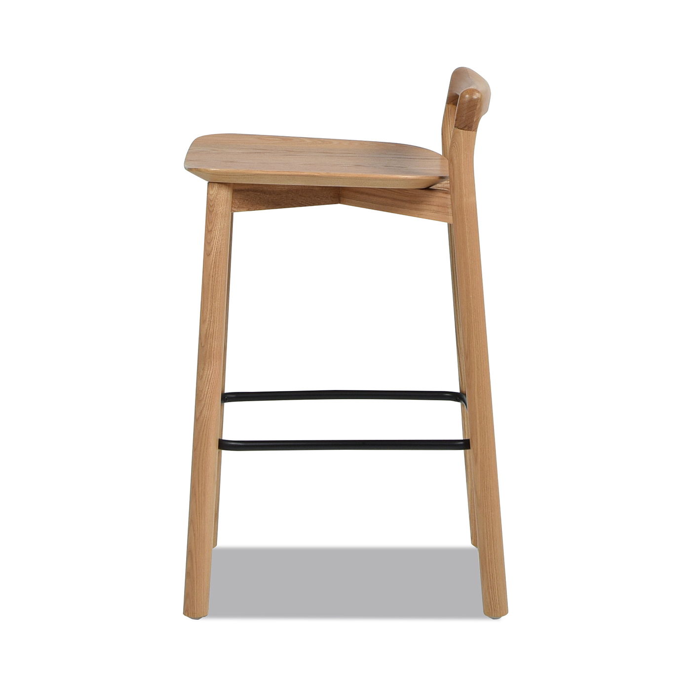 Sven - Modern Minimalist Low Back Counter Stool - Natural Blonde Ash Jennifer Taylor Home