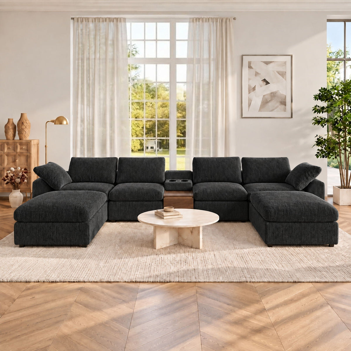 Modular Cloud Couch With Storage Console Home Essentials