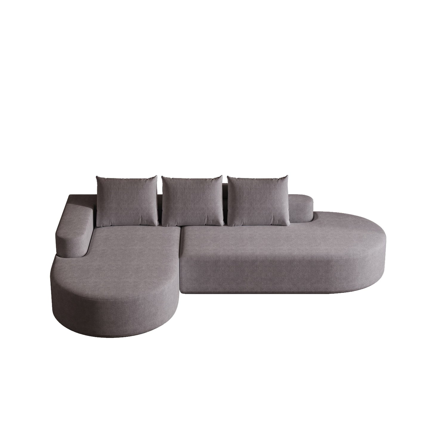 Modern Curved Sofa, L-Shaped Modular Sectional Set With 3 Pillows Home Essentials