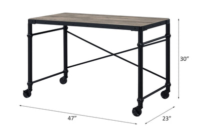 Oklarth - Rustic Writing Desk - Black / Oak Acme