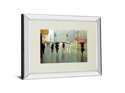 New York Reality By Tate Hamilton - Mirror Framed Print Wall Art - Blue