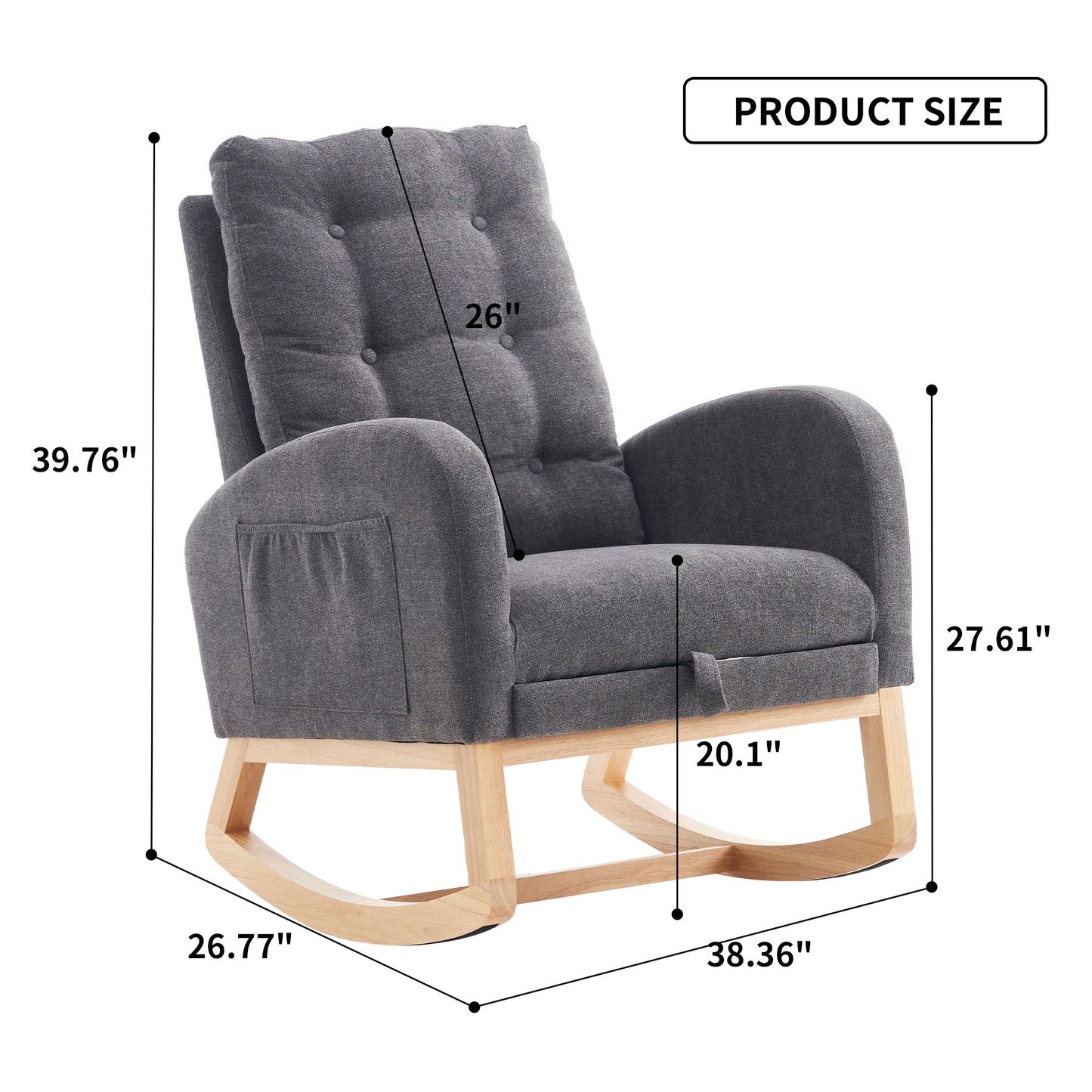 Accent Rocking Chair With Footrest, High Back Home Essentials