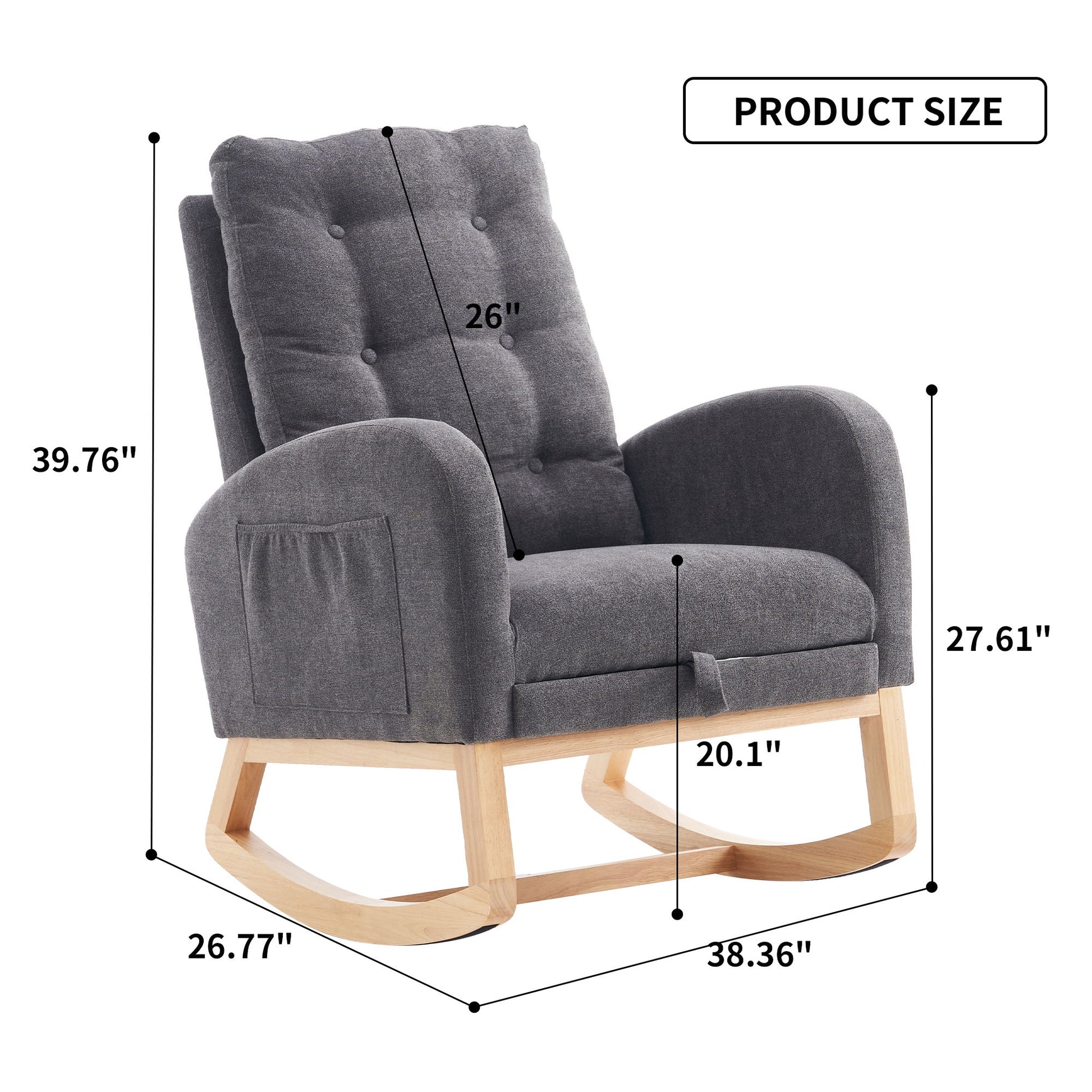 Accent Rocking Chair With Footrest, High Back Home Essentials