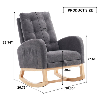 Accent Rocking Chair With Footrest, High Back Home Essentials
