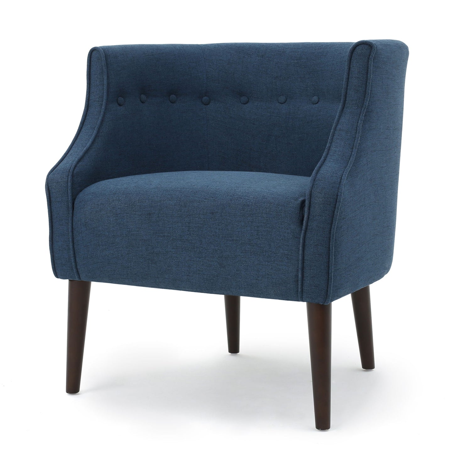 Contemporary Upholstered Club Chair With Button Tufting Noble House