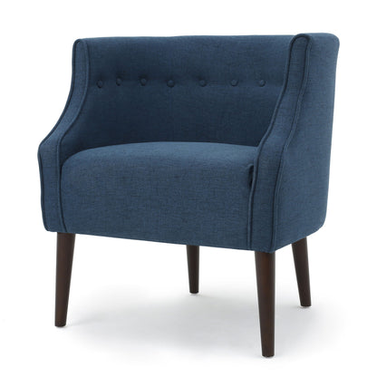 Contemporary Upholstered Club Chair With Button Tufting Noble House