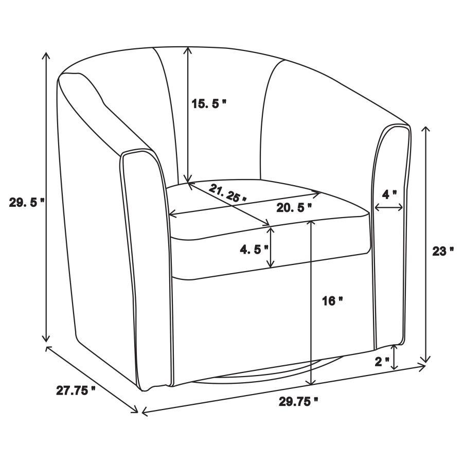 Turner - Upholstered Barrel Back Swivel Chair CoasterEssence