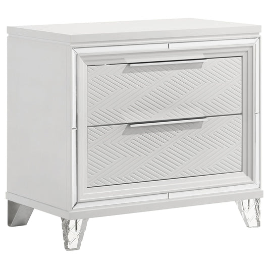 Marmore - 2-Drawer Nightstand Bedside Table - White Coaster Fine Furniture