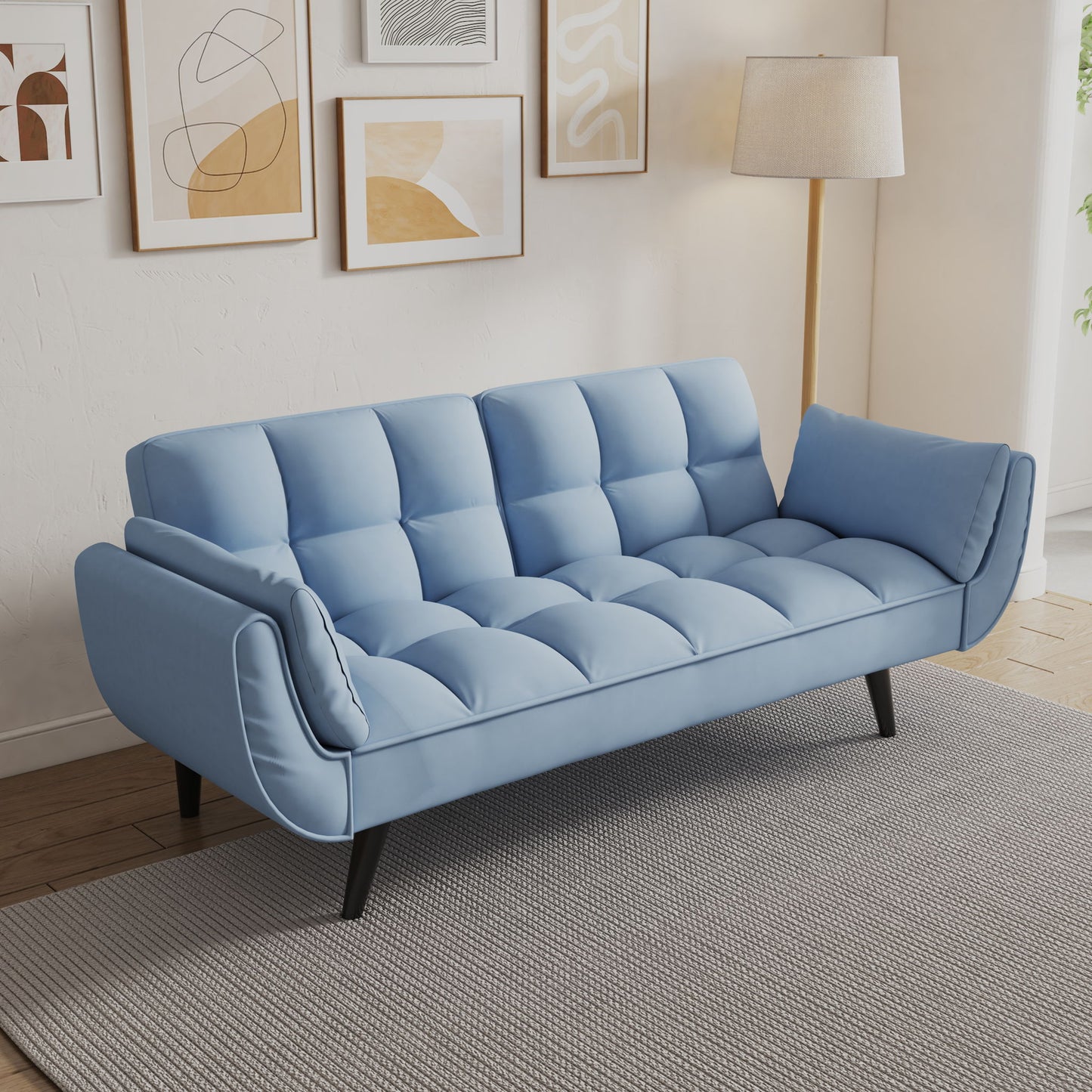 Sofa Soft Two Armrests Throw Pillow Pillow Comfortable Fit Apartment Bedroom Small Space Home Essentials