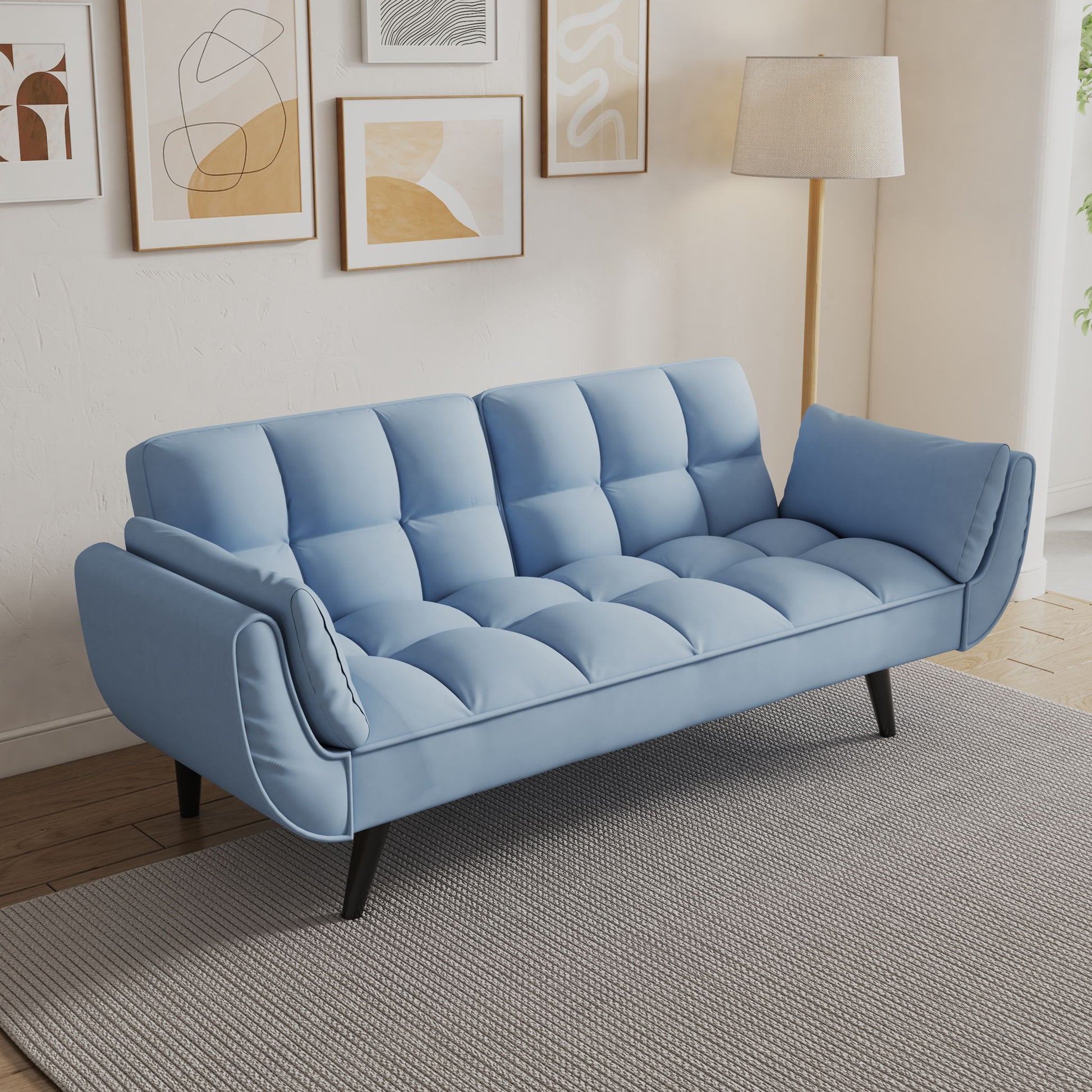 Sofa Soft Two Armrests Throw Pillow Pillow Comfortable Fit Apartment Bedroom Small Space Home Essentials