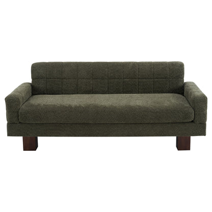 Modern Loveseat Sofa, 2 Seater With Square Arms For Living Room Noble House