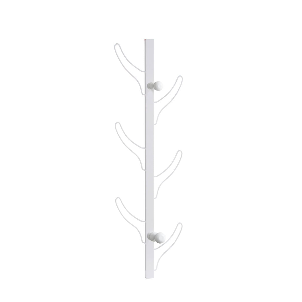 Vertical Eight Hook Coat Rack Wall Mount - Silver