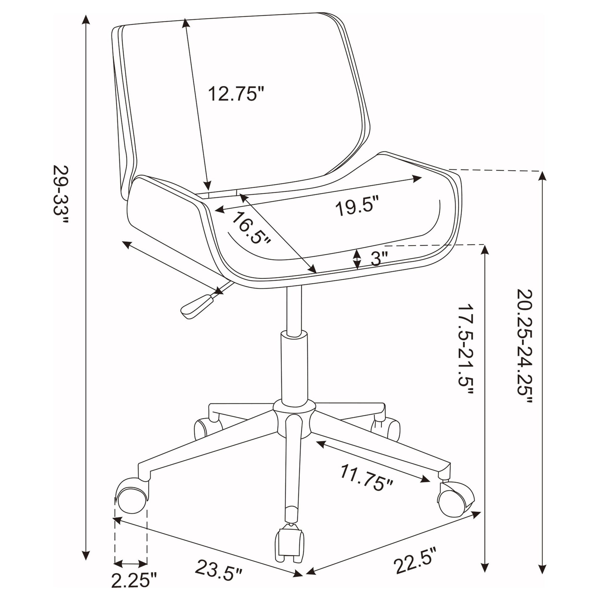 Ecru Swivel Office Chair Adjustable Height - Beige Furniture Max