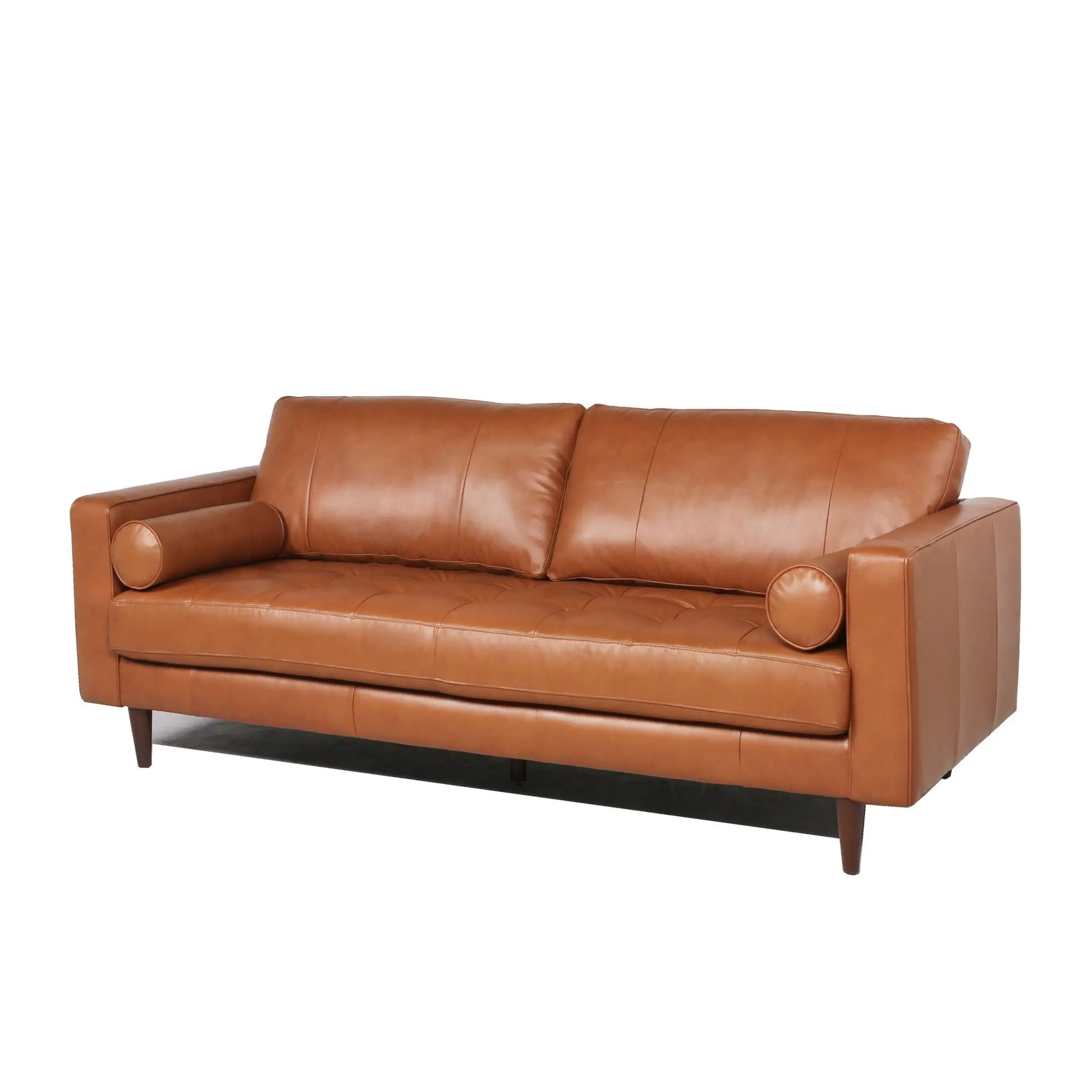 Mid-Century Tufted, Leather Sofa Nicelink