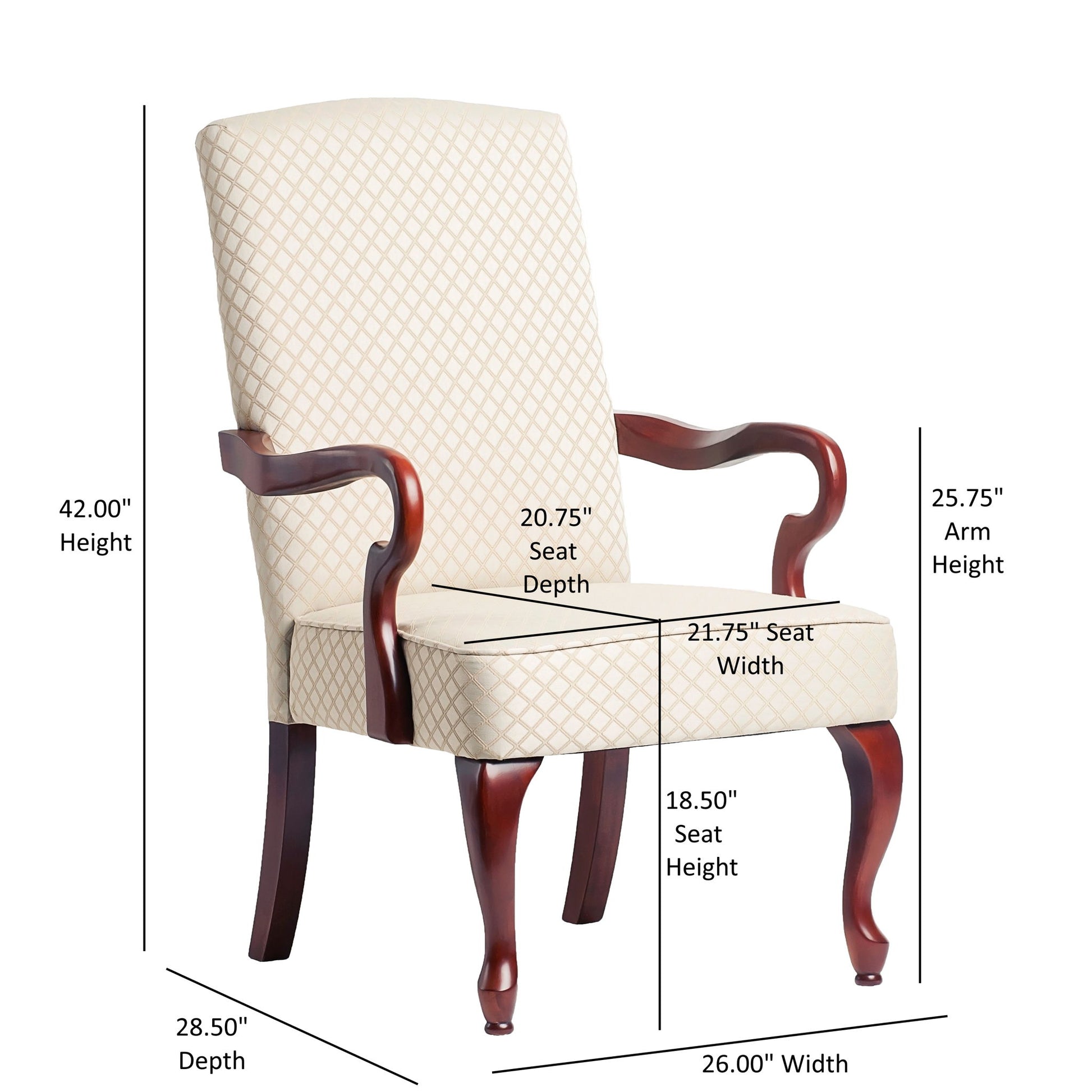 Delaney - Elegant Gooseneck Arm Chair With High Back Ridgecrest Home