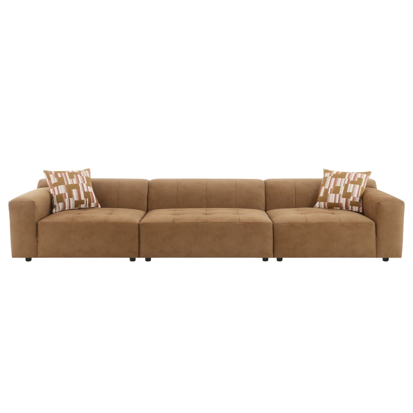 Modular Sofa Set With 2 Matching Toss Pillows - Chocolate Acme