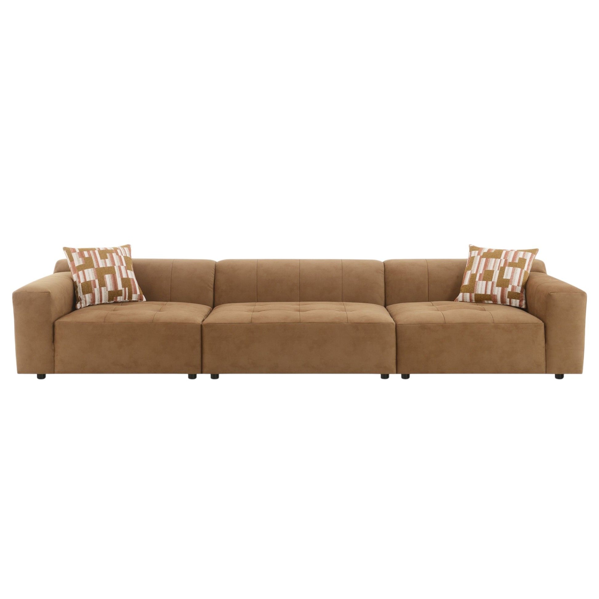 Modular Sofa Set With 2 Matching Toss Pillows - Chocolate Acme