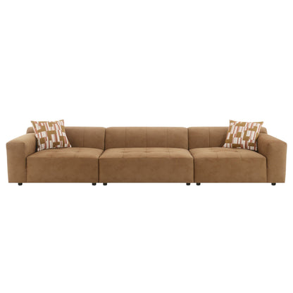 Modular Sofa Set With 2 Matching Toss Pillows - Chocolate Acme