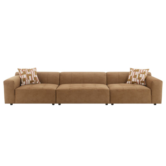 Modular Sofa Set With 2 Matching Toss Pillows - Chocolate Acme