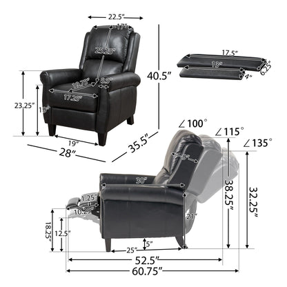 Contemporary Push Back Recliner Chair Noble House