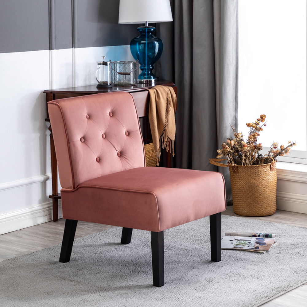 Reese - Living Room Armless Button Tufted Pattern Accent Chair (Set of 2) US Pride