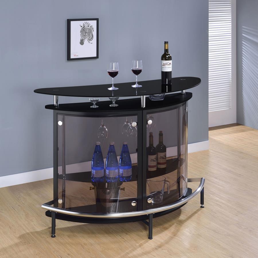Amarillo - Freestanding Glass Top Home Bar Wine Cabinet CoasterEssence