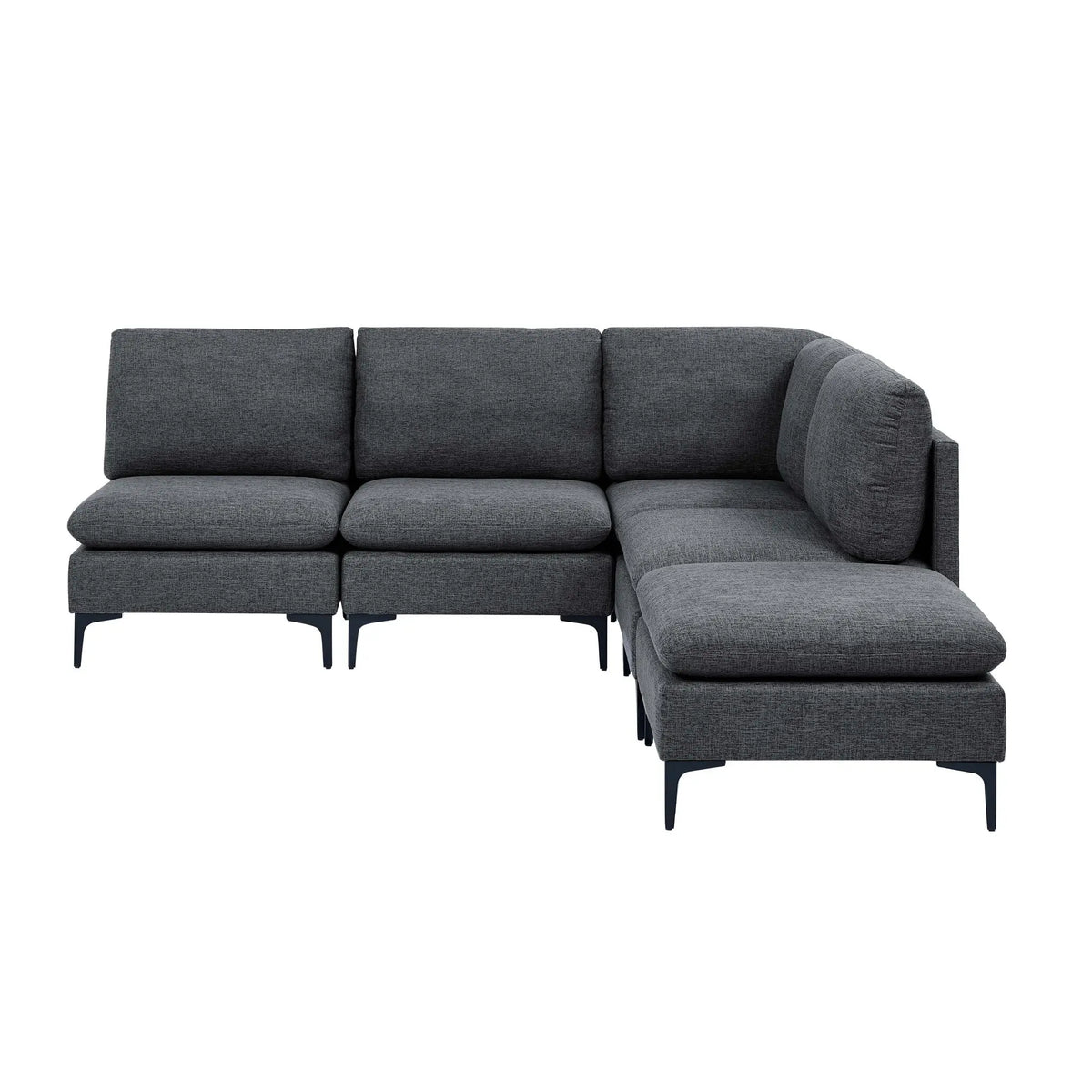 Upholstered Modular Sectional With Tall Legs, Medium Firm Seat Home Essentials