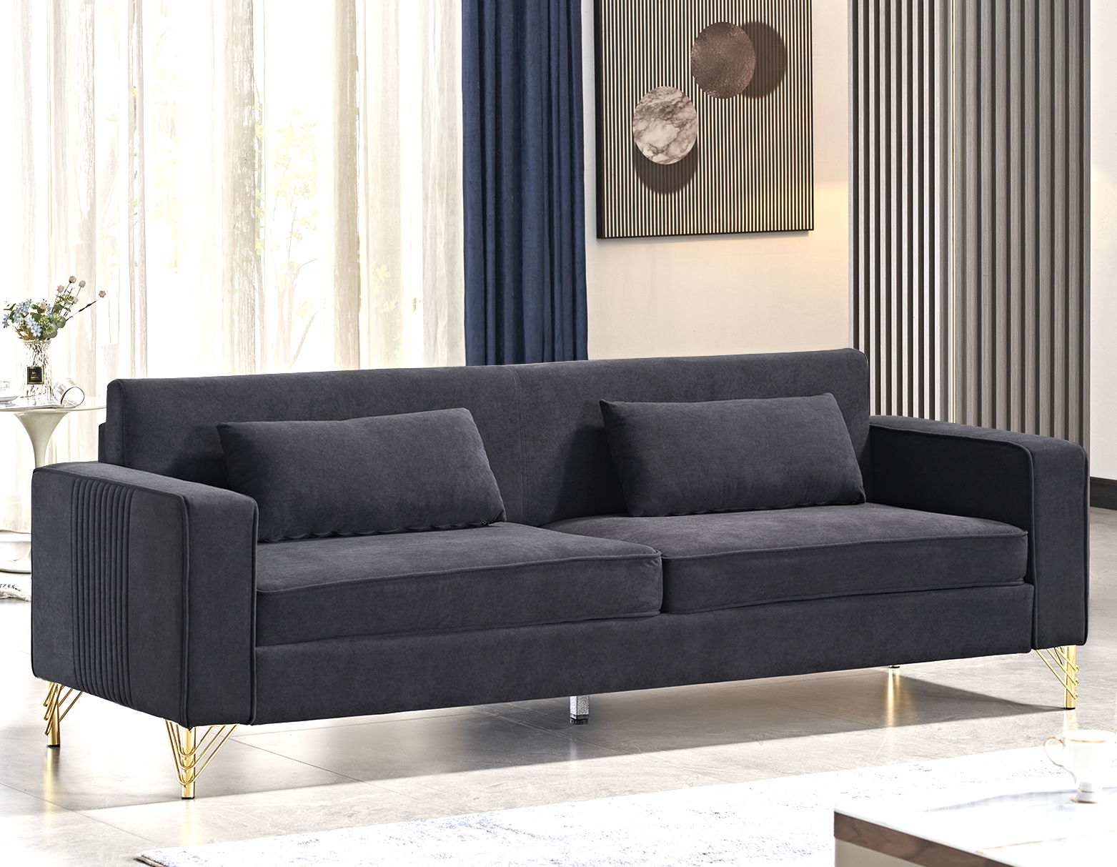 Aesthetic 3 Seater Couch With Classic Modern Appeal And Luxurious Soft Comfort US Pride