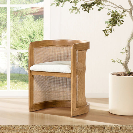 Lilith - Curved Upholstered Dining Chair, Stain Resistant High - White Pepper Jennifer Taylor Home