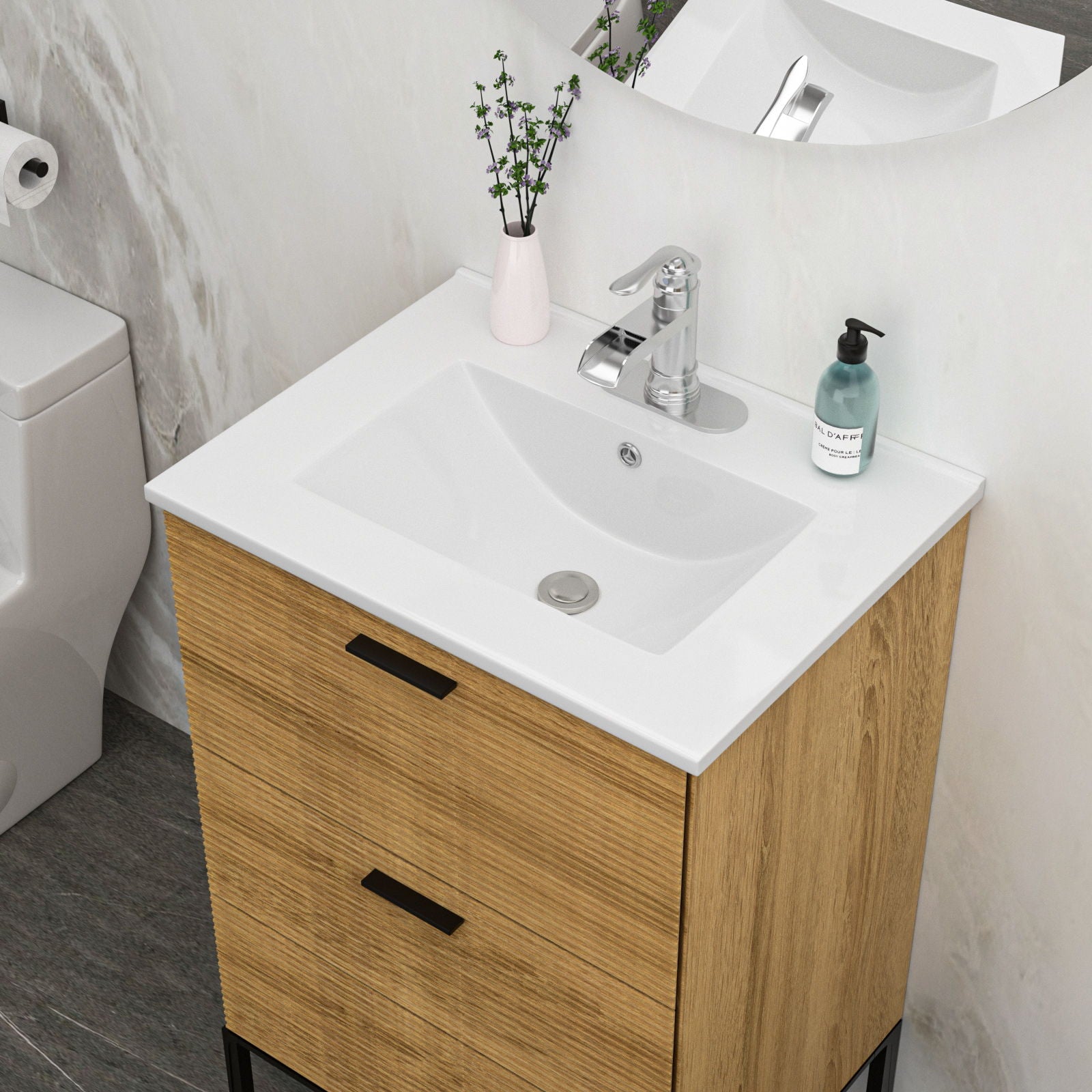 Premium Rectangular Vanity Top With Single Faucet Hole And Overflow Daily Nest