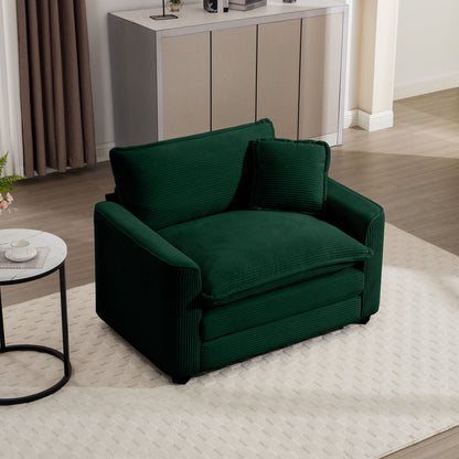 Modern Classic Fabric Single Chair Deep Seat Sofa With Pillow Home Essentials