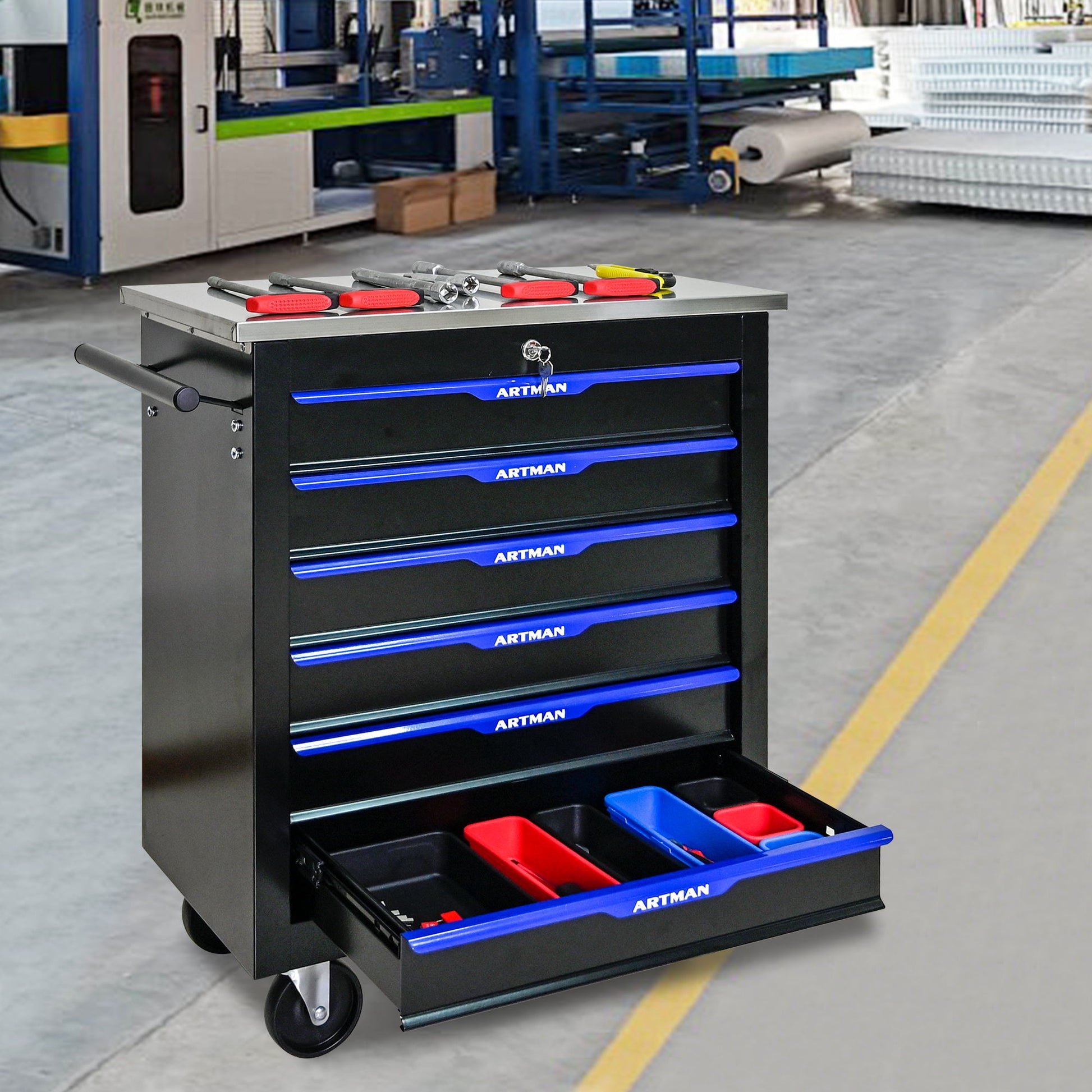 Drawer Multifunctional Tool Cart With Wheels Daily Nest