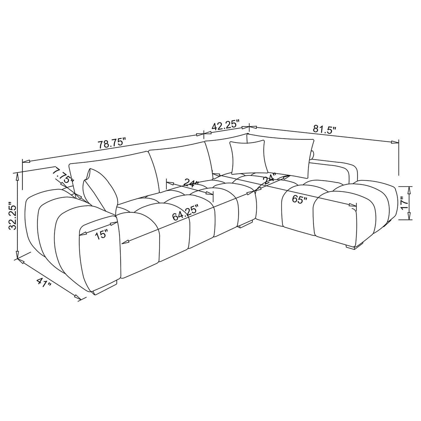 Florence - Upholstered L Shaped Sectional Sofa - Amber Furniture Max