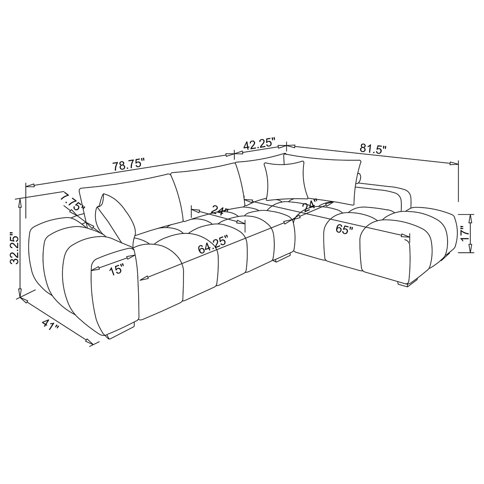 Florence - Upholstered L Shaped Sectional Sofa - Amber Furniture Max