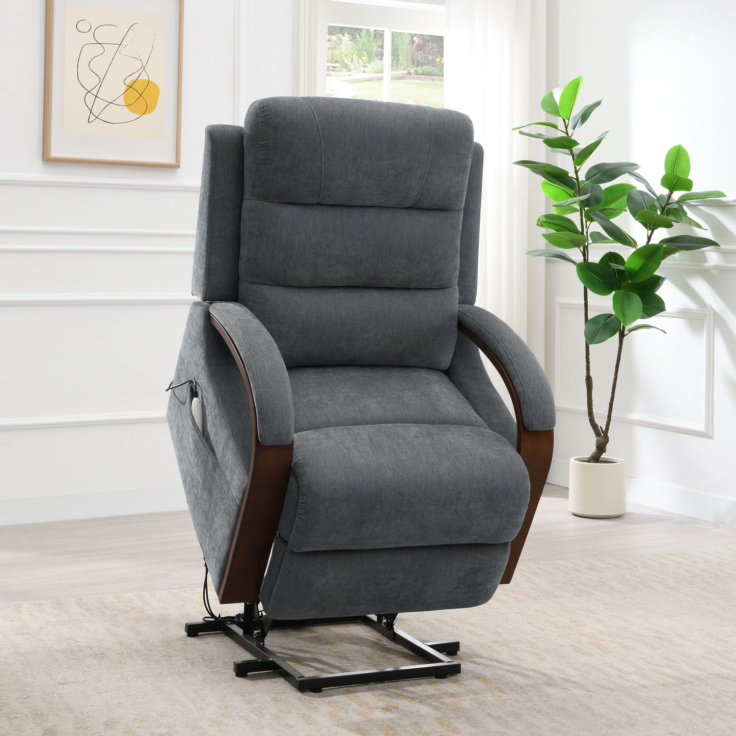 Kayla - Power Recliner With Lift & Heating & Massage (Zero Gravity) - Gray Acme