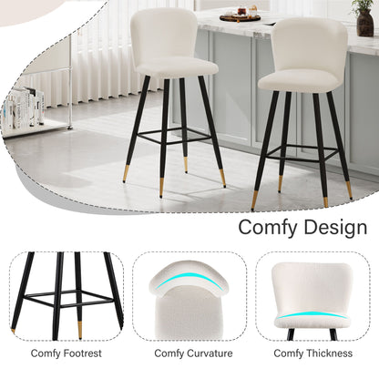 Modern Style Barstool, Tipped Ends, Suitable For Various Decoration Styles - White Noble House