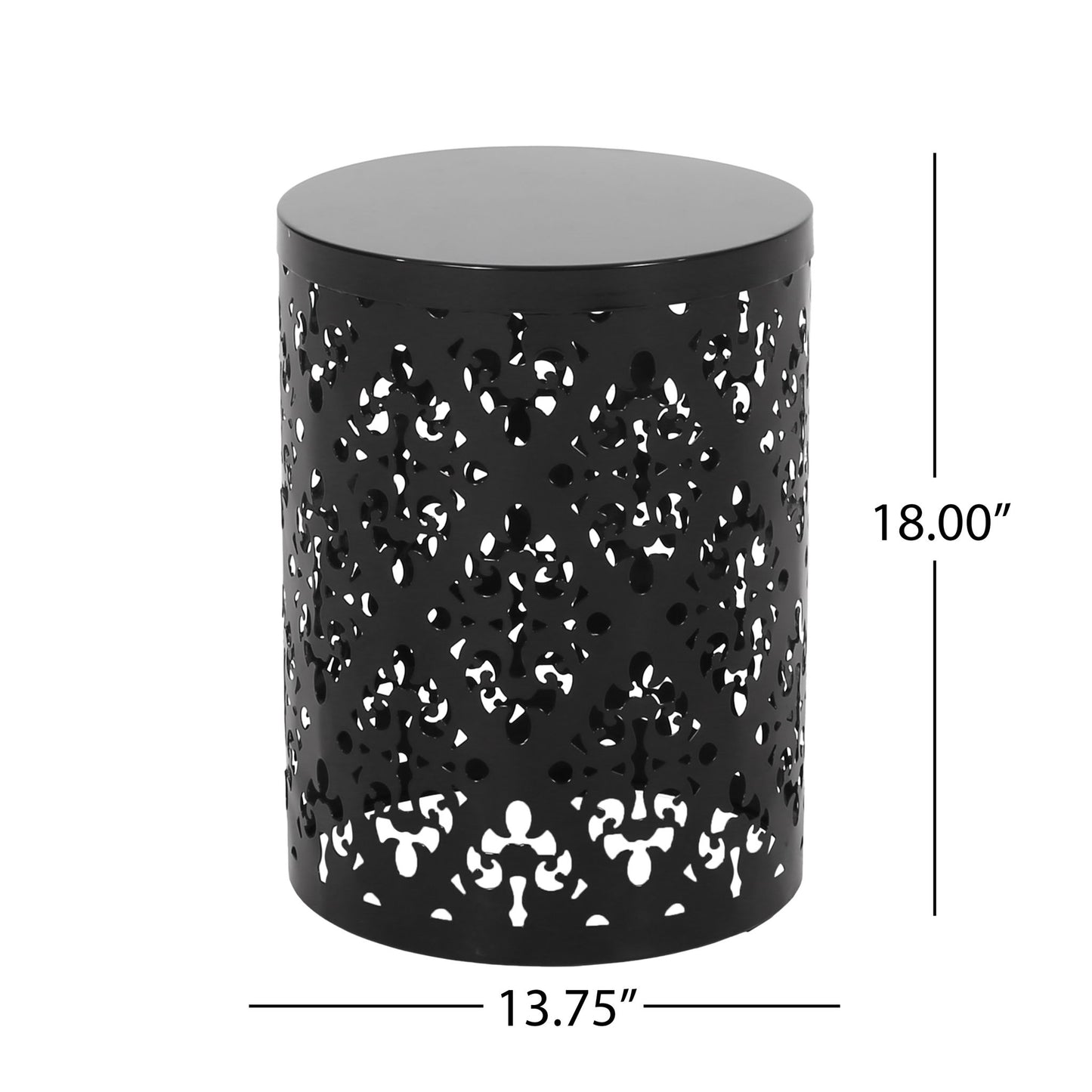 Outdoor Metal Modern Design End Table Noble House