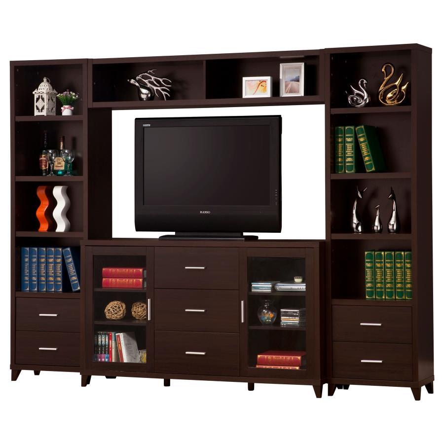 Lewes - 4 Piece TV Entertainment Center - Cappuccino CoasterEssence